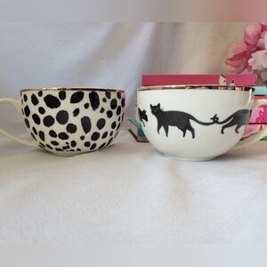 H&M Black & White Cat Art Coffee Cups